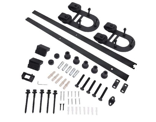 U Shaped Shed Sliding Barn Door Rollers Double Tracks Heavy Duty  6.97kg