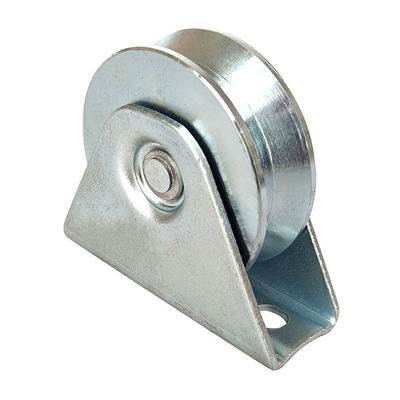 difference sizes Y groove single bearing galvanized steel sliding gate support wheel with exterior bracket