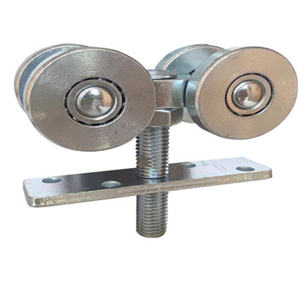 hanging door hardware track rollers plates 4 Wheels with balls bearing Rails Trolley