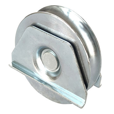 difference sizes U groove double bearings silver zinc plated sliding gate support wheel with double plates