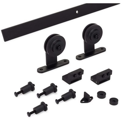 8 Foot  6ft  7 Ft 4ft Double Barn Door Hardware Kit Wooden Door Black Metal Iron Powder