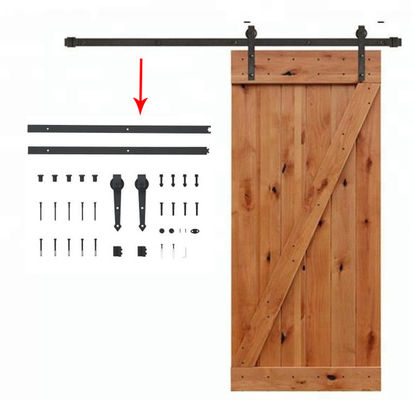 Double 144 Inch 12 Foot  6.6 Ft Bypass Sliding Barn Door Hardware Hangers Kit Interior