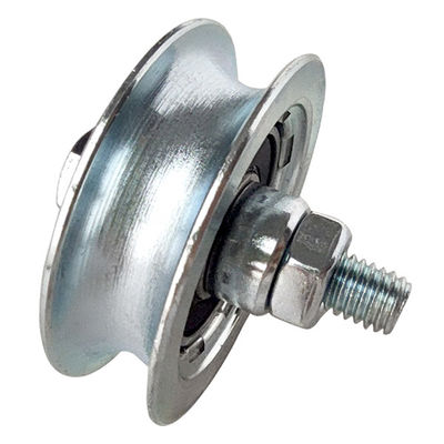 Various sizes U groove single bearing galvanized steel sliding gate support wheel with bolt