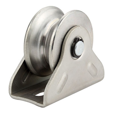 Stainless Steel Sliding Gate Wheel 4&quot; 101.6mm U And V Groove Double Bearings