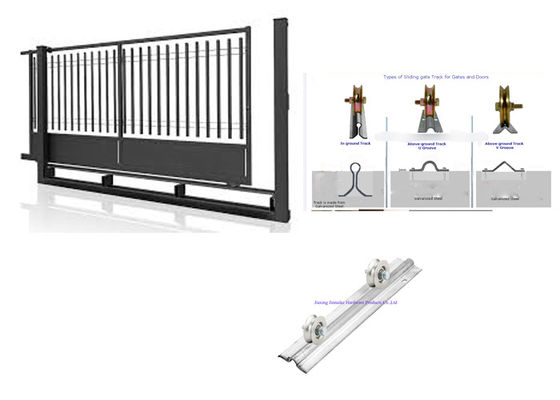 Iron Steel 4.72&quot; 120mm Sliding Gate Wheel Pulleys For Rolling Beam Doors With Trapezoidal Beams