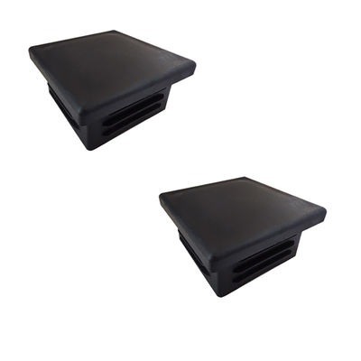 Square Tube Aluminum Fence Post Caps 4&quot; 2&quot; Black Plastic Top