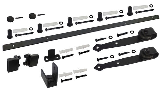 Solid Steel Mini Barn Door Hardware Black Powder Coated