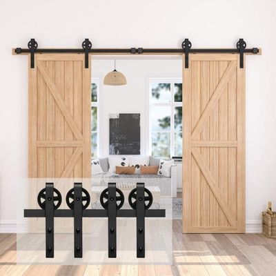 6 ft 8ft  Black Design slider Smooth sliding Ultra quietly   barn door hardware kits