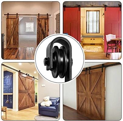 Heavy Duty Sturdy Sliding Barn Door Hardware Kit Super Smoothly and Quietly Simple and Easy to Install Fit 60&quot; Wide Door