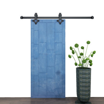 7.5 Ft Sliding Barn Door Hardware Powder Coated Black With 2m Rail