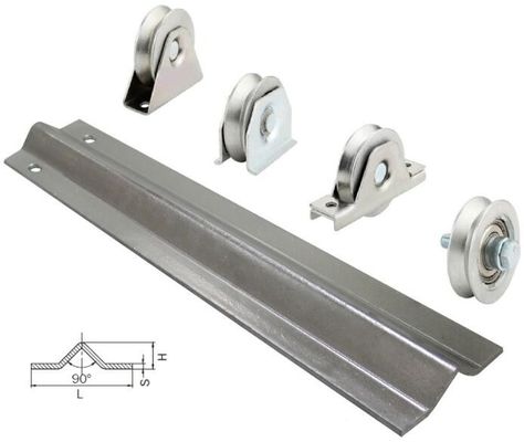 Recessed Guide Sliding Gate Track Hardware And Rollers 55mm