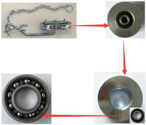 ISO9001 Galvanized Banana Cableway Roller Trolley Pulley With Chains For Banana Farm
