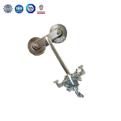 ISO9001 Galvanized Banana Cableway Roller Trolley Pulley With Chains For Banana Farm