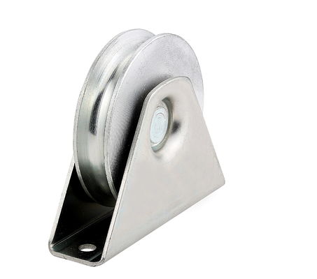 Steel Single Bearing U Groove With Support Bracket Sliding Gate Wheel
