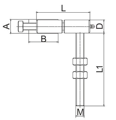 M16  M20 Adjustable Barrel Hinges With Ball For Gate Black Zinc