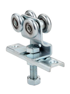 Zinc Plated Wooden Hanging Door Roller Rail 200KG Load With 4 Rollers Or 2 Rollers Metal