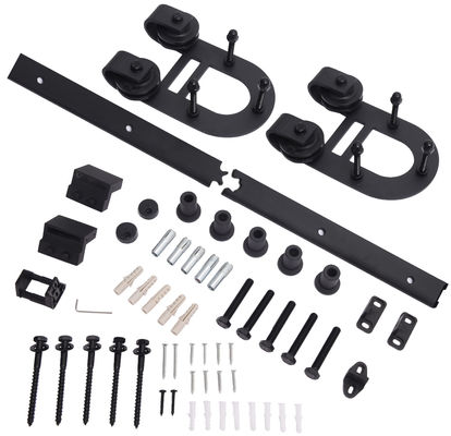U Shaped Shed Sliding Barn Door Rollers Double Tracks Heavy Duty  6.97kg