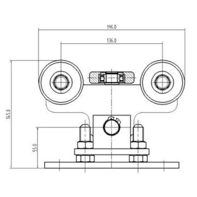 60mm with adjustable fixing plate cantilever gate carriage 5 wheel