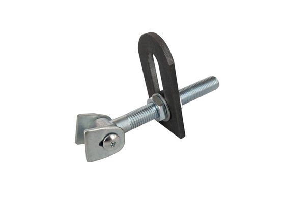 yellow galvanized out swing gate hinge with two plates and long bolt