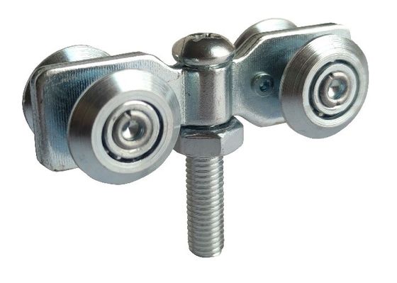 Silver Zinc Steel Hanging Door Rollers Rail 22mm  With Adjustable Bolt
