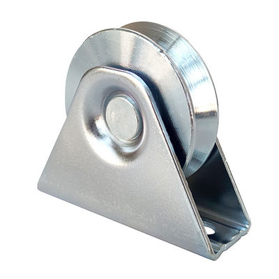 difference sizes V groove double bearings galvanized steel sliding gate support wheel with exterior bracket