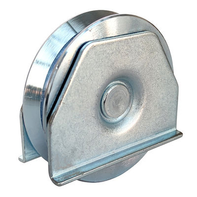 difference sizes Y groove double bearings silver zinc plated sliding gate support wheel with double plates