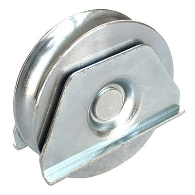 difference sizes U groove single bearing silver zinc plated sliding gate support wheel with double plates