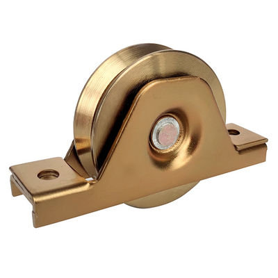 Various sizes Y groove single bearing galvanized steel sliding gate support wheel with interior bracket