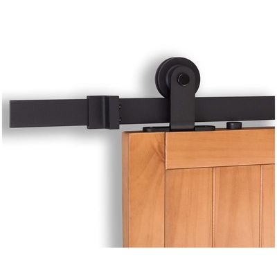 2.25 Thick Barn Gate Hardware Ceiling Mount 8ft Double Sliding Barn Door Hardware Black