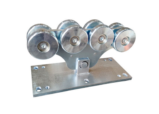 Zinc Silver Automatic Cantilever Sliding Door Roller Carriage With 8 Wheels 113mm