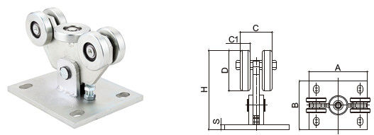 3 Rollers 5 Rollers 8 Rollers Cantilever Gate Wheel Cantilever Iron Metal Gate Rollers 200kg