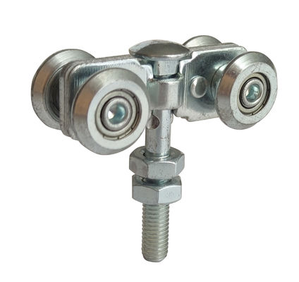 Q235 Steel Galvanized Hanging Door Roller Kit With Forge Centre Plate