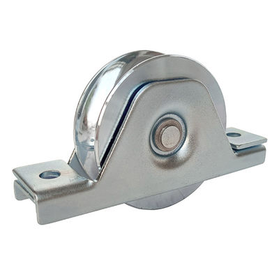 Various sizes U groove double bearings galvanized steel sliding gate support wheel with interior bracket