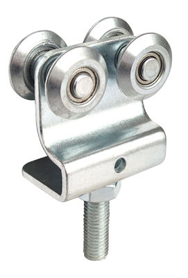 4 Rollers Runner Hanging Door Roller Assembly Iron Zinc Silver