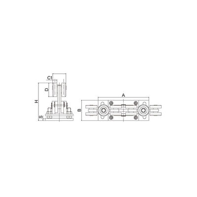 Telescopic Wood Small Cantilever Gate Kit 3 Wheel Carriage 80x80 Track 68mm