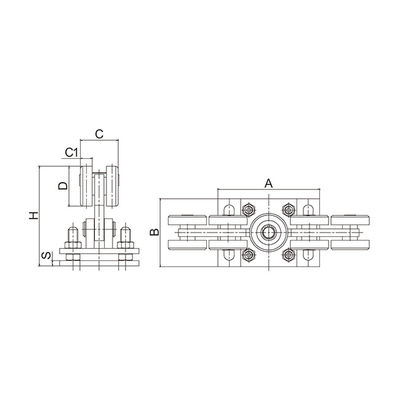 Electric Cantilever Sliding Gate Kit 10 Wheels For 80x80 Rail 68mm Carriage Roller Adjustable Plate