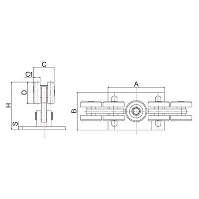 Heavy Duty Iron Silver Chain Link  Cantilever Slide Gate Kit 9 Wheel 80x80 Profiled Track 68mm