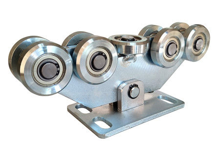 Heavy Duty Iron Silver Chain Link  Cantilever Slide Gate Kit 9 Wheel 80x80 Profiled Track 68mm