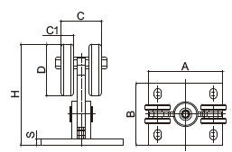 Sliding door hardware 8 wheels 5 wheels Sliding door hardware outdoor silvery gold cantilever kits
