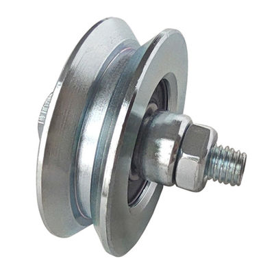 Various sizes Y groove single bearing galvanized steel sliding gate support wheel with bolt