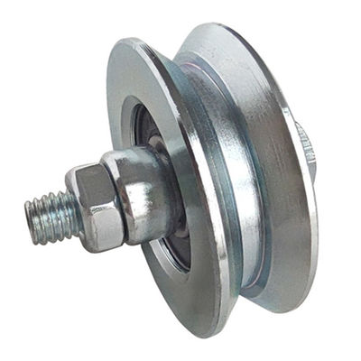 Various sizes Y groove double bearings galvanized steel sliding gate support wheel with bolt