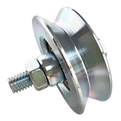 Various sizes V groove double bearings galvanized steel sliding gate support wheel with bolt