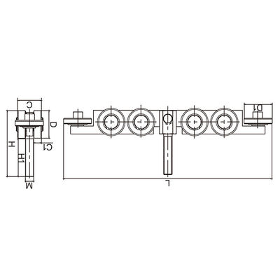 Internal Truck Hanging Door Rollers 10 Wheels Cantilever Gates Guide Wheels  JNK