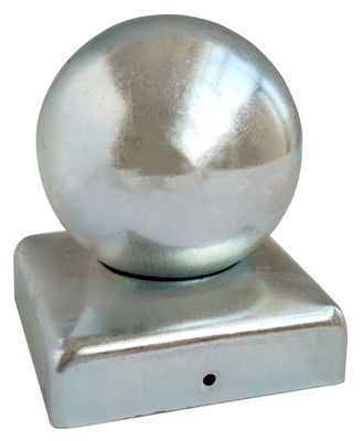 80x80mm Fence Post Caps With Ball Round Galvanized Top White Steel   Decorative