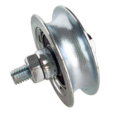 M10x55 Galvanized Gate Wheels U Groove Double Bearings  With Bolt 68mm