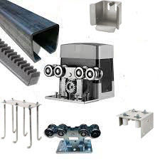 Silvery Gold  zinc plated Complete KIT for 5 Wheels Cantilever Gate System for Medium Gates
