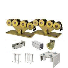 Silvery Gold  zinc plated Complete KIT for 5 Wheels Cantilever Gate System for Medium Gates