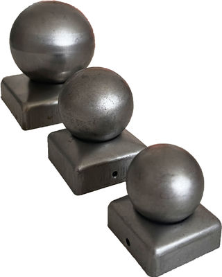 80x80mm Fence Post Caps With Ball Round Galvanized Top White Steel   Decorative