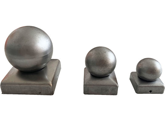 80x80mm Fence Post Caps With Ball Round Galvanized Top White Steel   Decorative