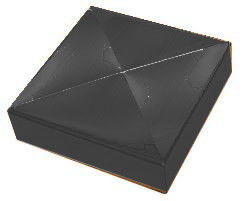 Wrought Iron 3 Inch Square Metal Fence Post Caps 1-3/8&quot; Black Gold Metal Triangle